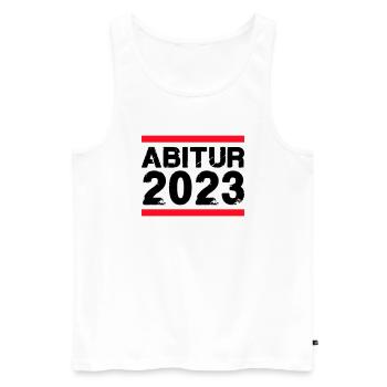 Obtention du diplôme d’études secondaires 2023 - Débardeur bio Premium Homme - blanc - Devant - Michal (187cm)