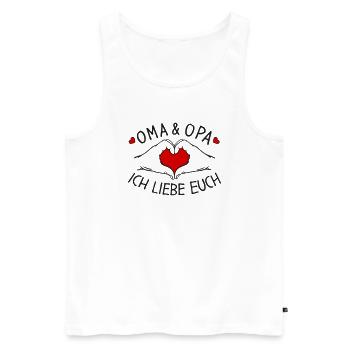 Oma und Opa ich liebe Euch - Männer Premium Bio Tank Top - Weiß - Vorne - Michal (187cm)