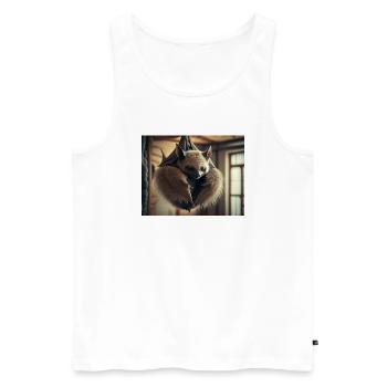 Cute animals chilling – bat - Men's Premium Organic Tank Top - white - Front - Michal (187cm)