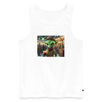 Glühwein trinken am Weihnachtstag - Männer Premium Bio Tank Top - Weiß - Vorne - AI Model Male 178 light (178cm)