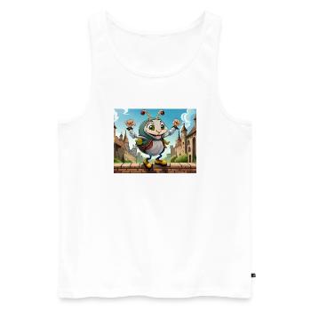 Auf der Mauer auf dem Aussichtspunkt Auf der Mauer - Männer Premium Bio Tank Top - Weiß - Vorne - AI Model Male 178 light (178cm)