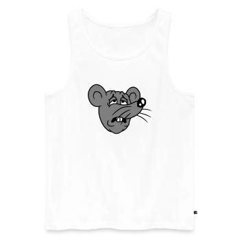 Mouse exhausted sad desperately tired suffering sweet - Men's Premium Organic Tank Top - white - Front - AI Model Male 178 light (178cm)