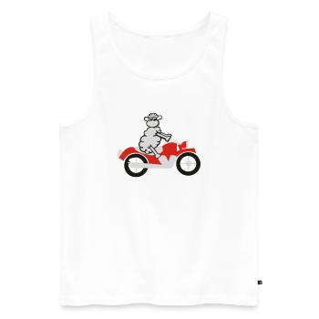 sheep_motorrad_2 - Men's Premium Organic Tank Top - white - Front - AI Model Male 178 light (178cm)