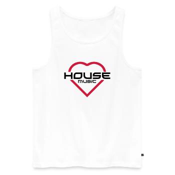House Music - Débardeur bio Premium Homme - blanc - Devant - Michal (187cm)