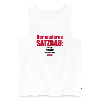 Der moderne Satzbau - Heute- Alter - Beleidigung - Männer Premium Bio Tank Top - Weiß - Vorne - AI Model Male 178 light (178cm)