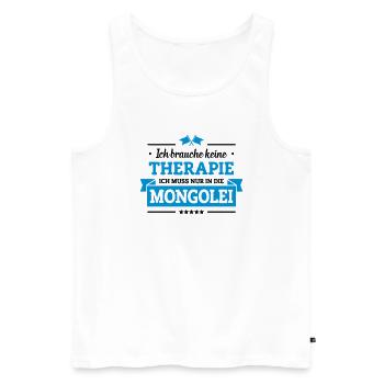 Nur in die Mongolei - Männer Premium Bio Tank Top - Weiß - Vorne - AI Model Male 178 light (178cm)