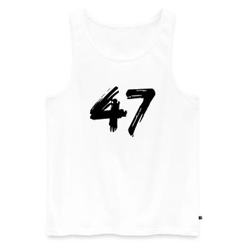 Brushed 47 - Männer Premium Bio Tank Top - Weiß - Vorne - Michal (187cm)