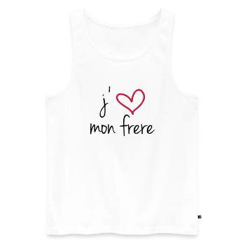 J'aime mon frère - Débardeur bio Premium Homme - blanc - Devant - AI Model Male 178 light (178cm)