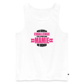 mon nouveau challenge être la meilleure mamie - Débardeur bio Premium Homme - blanc - Devant - Michal (187cm)