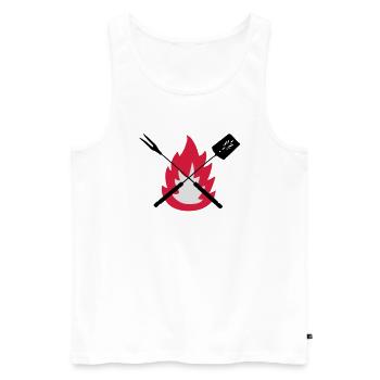 bbq cook tools fire on BBQ best gift idea - Men's Premium Organic Tank Top - white - Front - AI Model Male 178 light (178cm)