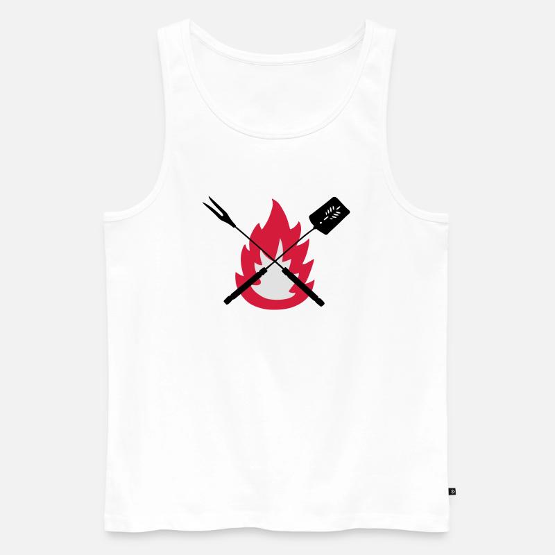 bbq cook tools fire on BBQ best gift idea - Männer Premium Bio Tank Top - Weiß