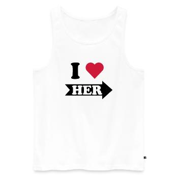 I love her (rechts) - Männer Premium Bio Tank Top - Weiß - Vorne - AI Model Male 178 light (178cm)