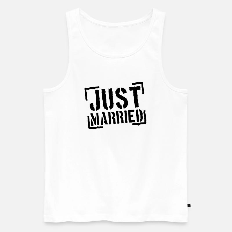 Just Married Stamp Design - Männer Premium Bio Tank Top - Weiß