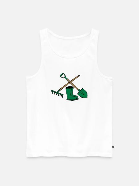 Garten schaufel harke gummistiefel - Männer Premium Bio Tank Top - Weiß