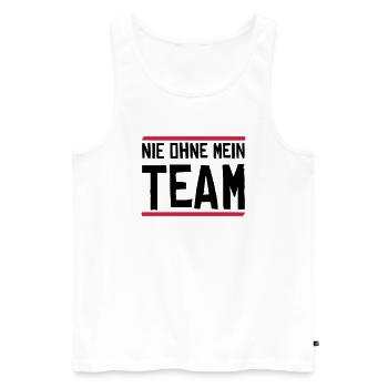 nie ohne mein team - Männer Premium Bio Tank Top - Weiß - Vorne - Michal (187cm)