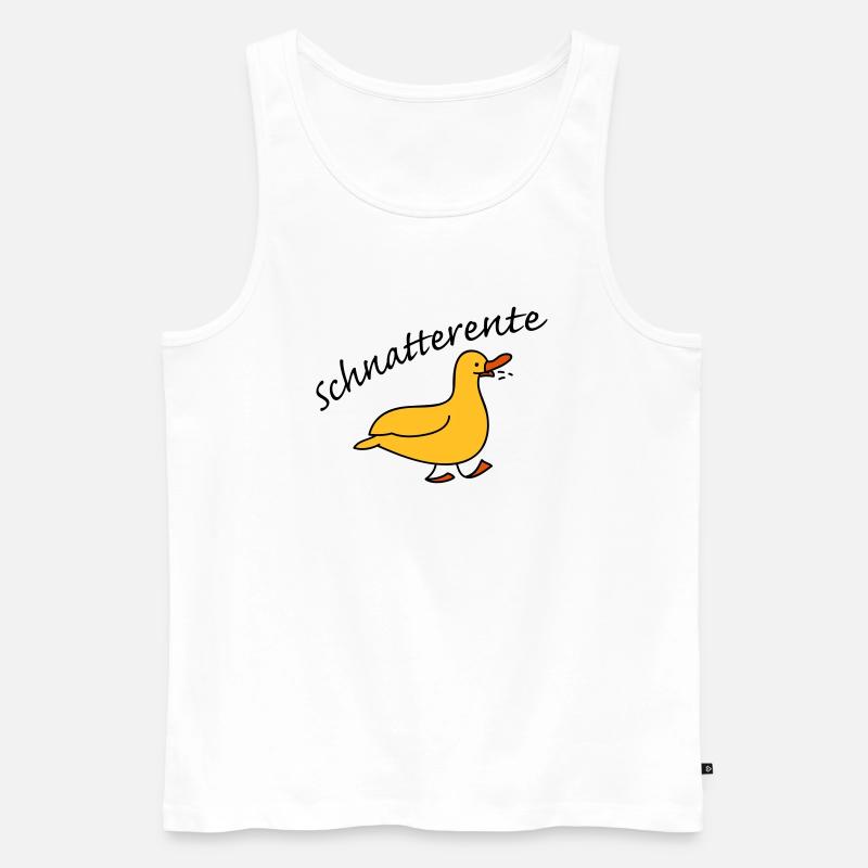 Schnatterente - Männer Premium Bio Tank Top - Weiß