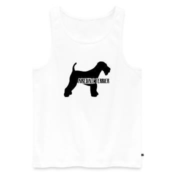 Airedale Terrier - Männer Premium Bio Tank Top - Weiß - Vorne - AI Model Male 178 light (178cm)
