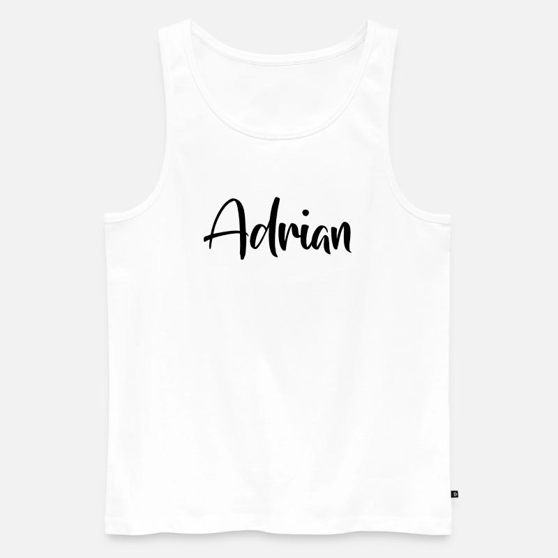 Name - Adrian - Männer Premium Bio Tank Top - Weiß