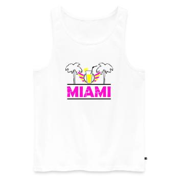 miami - Débardeur bio Premium Homme - blanc - Devant - Michal (187cm)