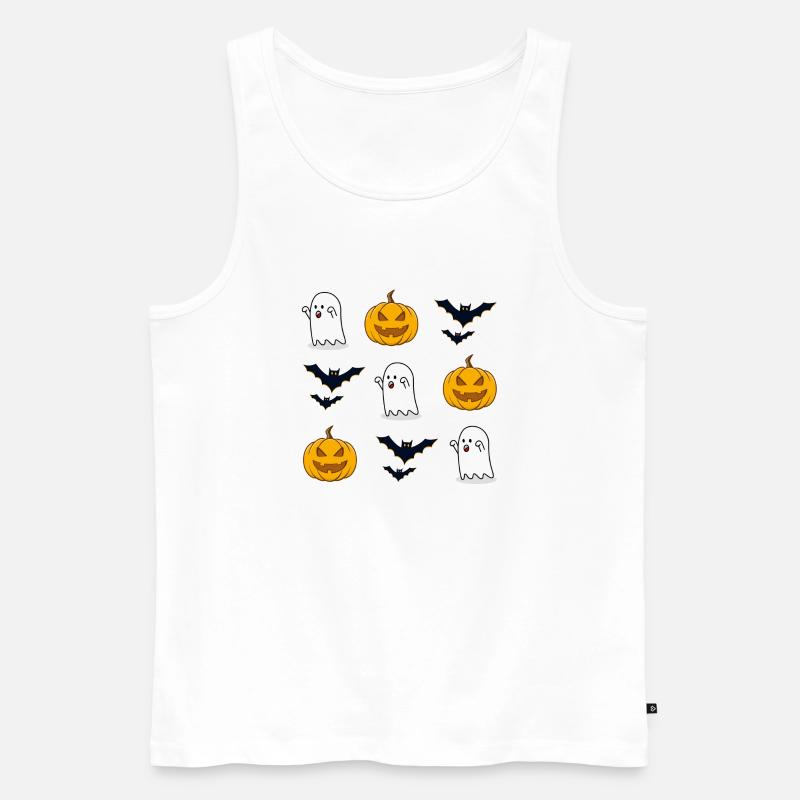 Halloween Muster - Männer Premium Bio Tank Top - Weiß