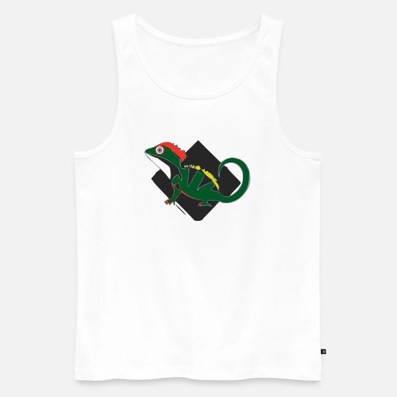 Die Eidechse - Männer Premium Bio Tank Top - Weiß