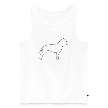 Pitbull Contours 1 - Men's Premium Organic Tank Top - white - Front - Michal (187cm)