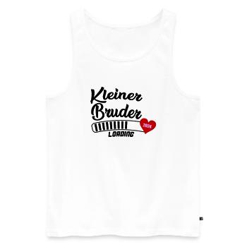 kleiner bruder loading 2024 - Männer Premium Bio Tank Top - Weiß - Vorne - Michal (187cm)