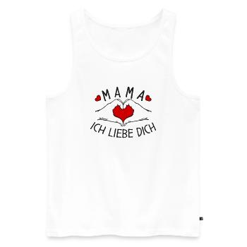 Mama ich liebe Dich - Männer Premium Bio Tank Top - Weiß - Vorne - AI Model Male 178 light (178cm)