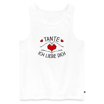 Tante ich liebe Dich - Männer Premium Bio Tank Top - Weiß - Vorne - Michal (187cm)