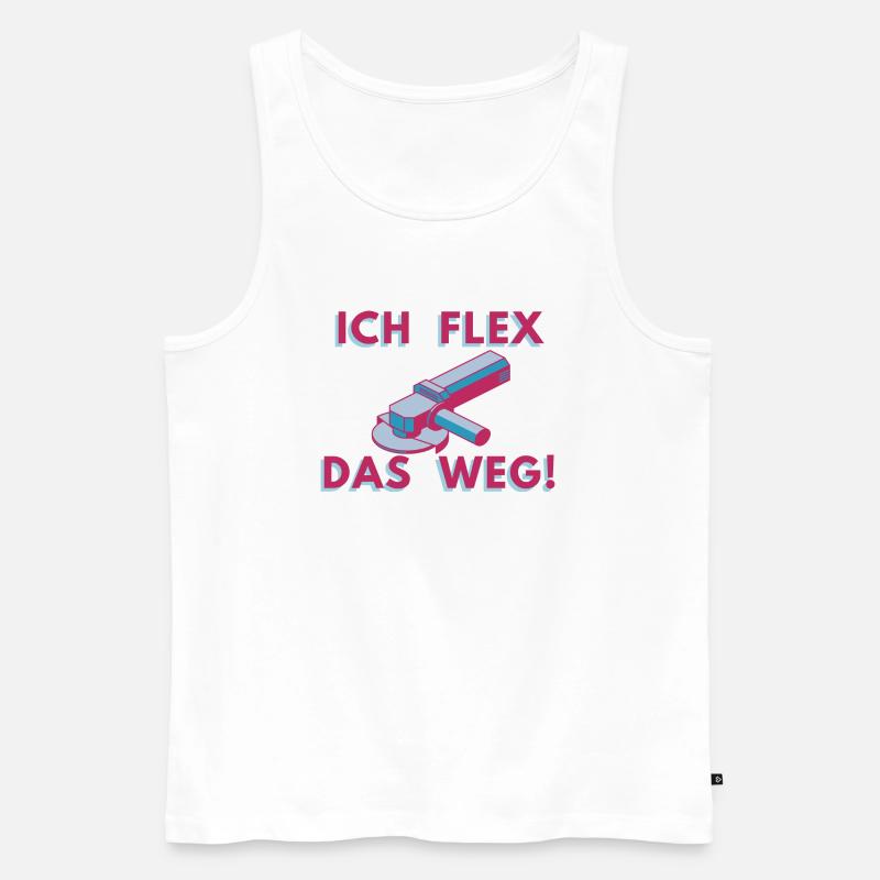 Meuleuse d’angle Flex Welding Metalworker - Débardeur bio Premium Homme - blanc