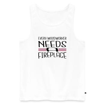 carpenter funny sayings chainsaw grab cutter - Men's Premium Organic Tank Top - white - Front - AI Model Male 178 light (178cm)