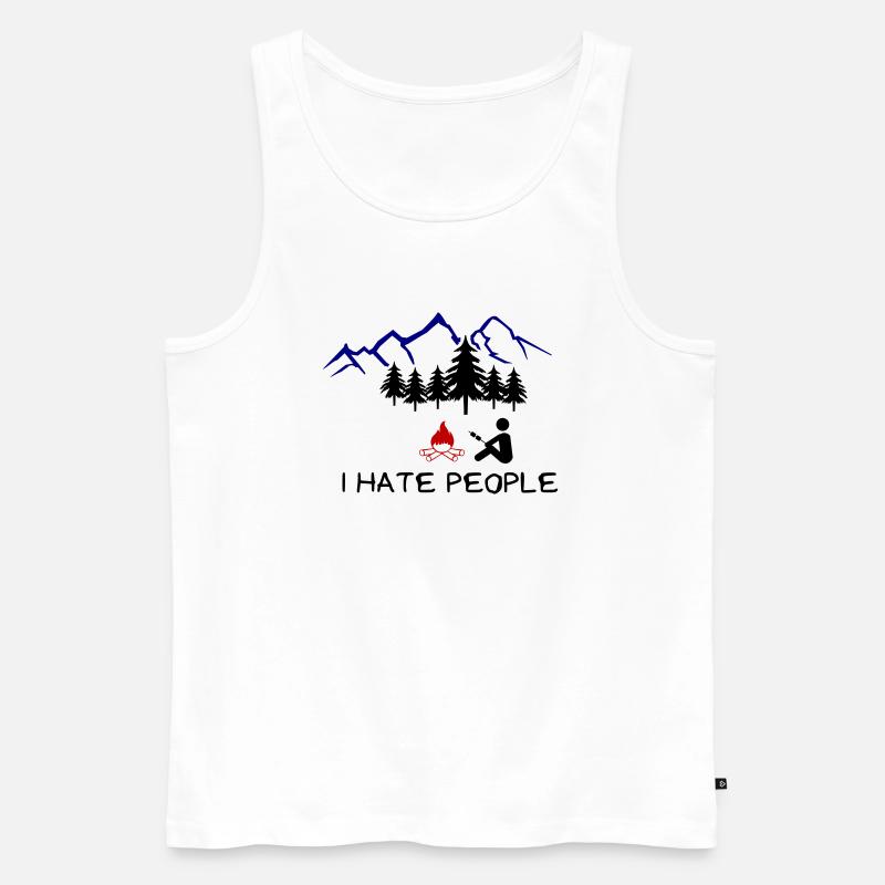 i hate people 002 - Männer Premium Bio Tank Top - Weiß