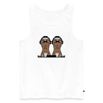 2 Cool DJ Dinosaur T-Rex Mixer Musique de fête - Débardeur bio Premium Homme - blanc - Devant - Michal (187cm)