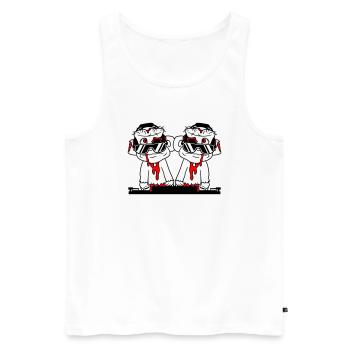 DJ Zombies Friends Team Horreur Halloween Mixer - Débardeur bio Premium Homme - blanc - Devant - Michal (187cm)