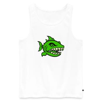 Piranha Bande dessinée Poisson - Débardeur bio Premium Homme - blanc - Devant - Michal (187cm)