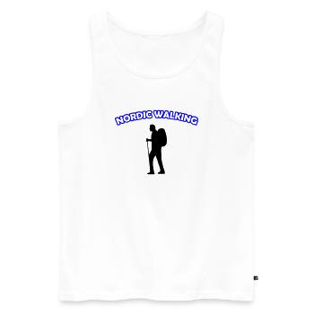 Walking Nordic - Men's Premium Organic Tank Top - white - Front - AI Model Male 178 light (178cm)