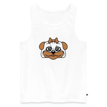 chien carlin fille jolie arc femme femme - Débardeur bio Premium Homme - blanc - Devant - Michal (187cm)