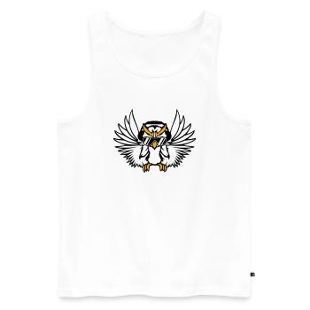 DJ Eule Sonnenbrille Kopfhörer Musik Club Party - Männer Premium Bio Tank Top - Weiß - Vorne - Michal (187cm)