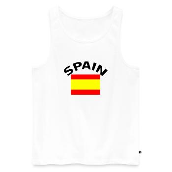Espagne, Espagne, Espana, drapeau, drapeau - Débardeur bio Premium Homme - blanc - Devant - AI Model Male 178 light (178cm)