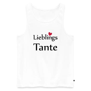 Lieblings Tante mit Herz - Männer Premium Bio Tank Top - Weiß - Vorne - Michal (187cm)