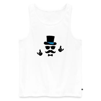 Hispter cool mariage EVG EVJF fête anniversaire - Débardeur bio Premium Homme - blanc - Devant - AI Model Male 178 light (178cm)