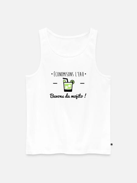 Buvons du mojito,humour,alcool - Débardeur bio Premium Homme - blanc