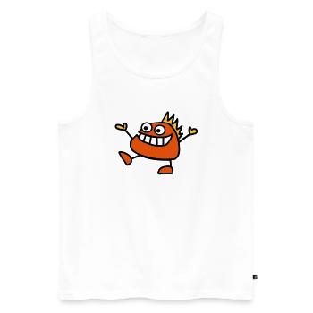 Happy monster - Men's Premium Organic Tank Top - white - Front - Michal (187cm)