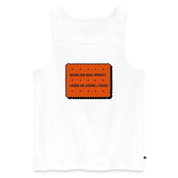 Wenn der Keks spricht Sprüche Design - Männer Premium Bio Tank Top - Weiß - Vorne - Michal (187cm)