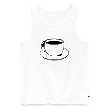 tasse - Männer Premium Bio Tank Top - Weiß - Vorne - AI Model Male 178 light (178cm)