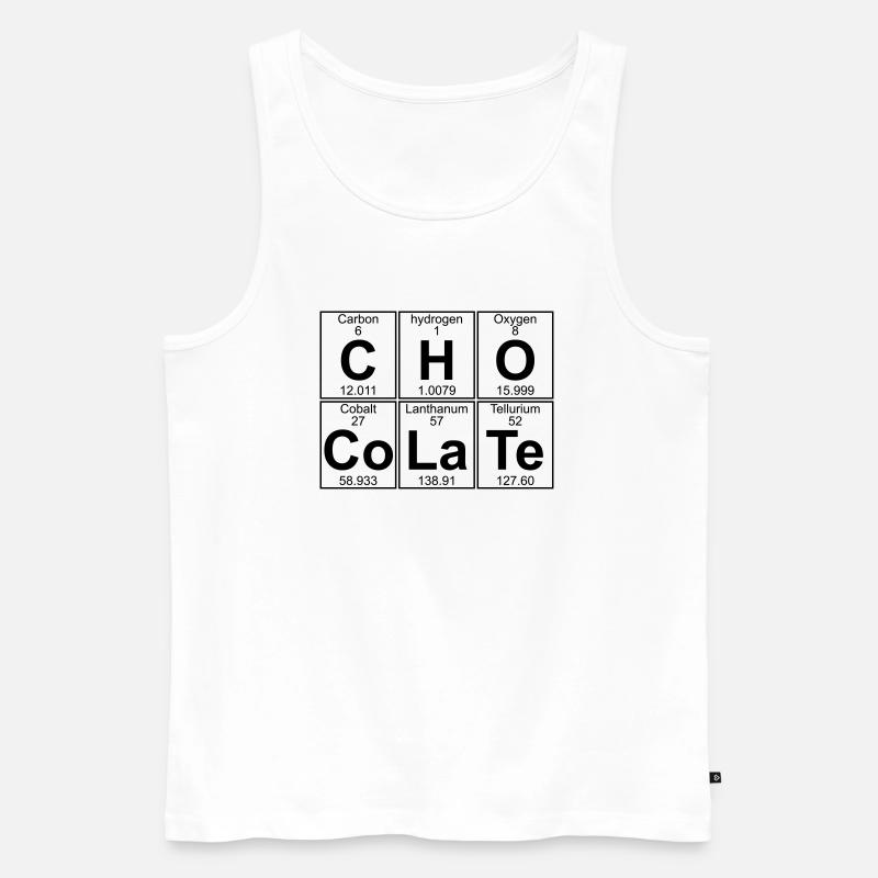 C-H-O-Co-La-Te (chocolate) - Full - Männer Premium Bio Tank Top - Weiß