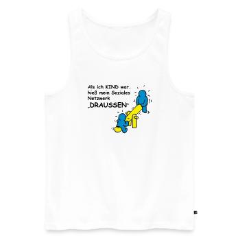 Als ich Kind war, hieß mein Netzwerk "draußen"! - Männer Premium Bio Tank Top - Weiß - Vorne - AI Model Male 178 light (178cm)
