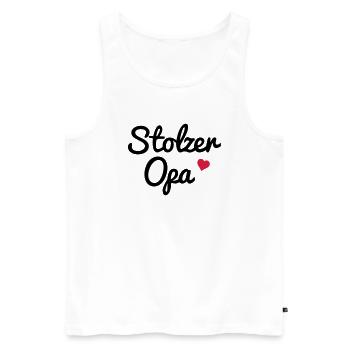 Stolzer Opa - Männer Premium Bio Tank Top - Weiß - Vorne - Michal (187cm)