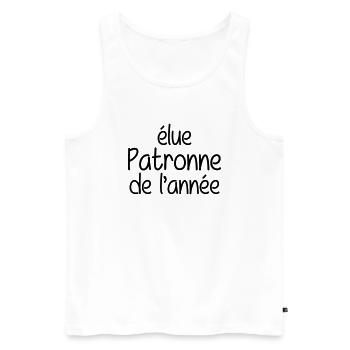 élue Patronne de l'année - Débardeur bio Premium Homme - blanc - Devant - Michal (187cm)