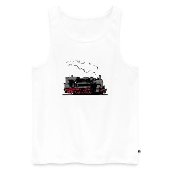 dampflok locomotive old romance - Men's Premium Organic Tank Top - white - Front - AI Model Male 178 light (178cm)